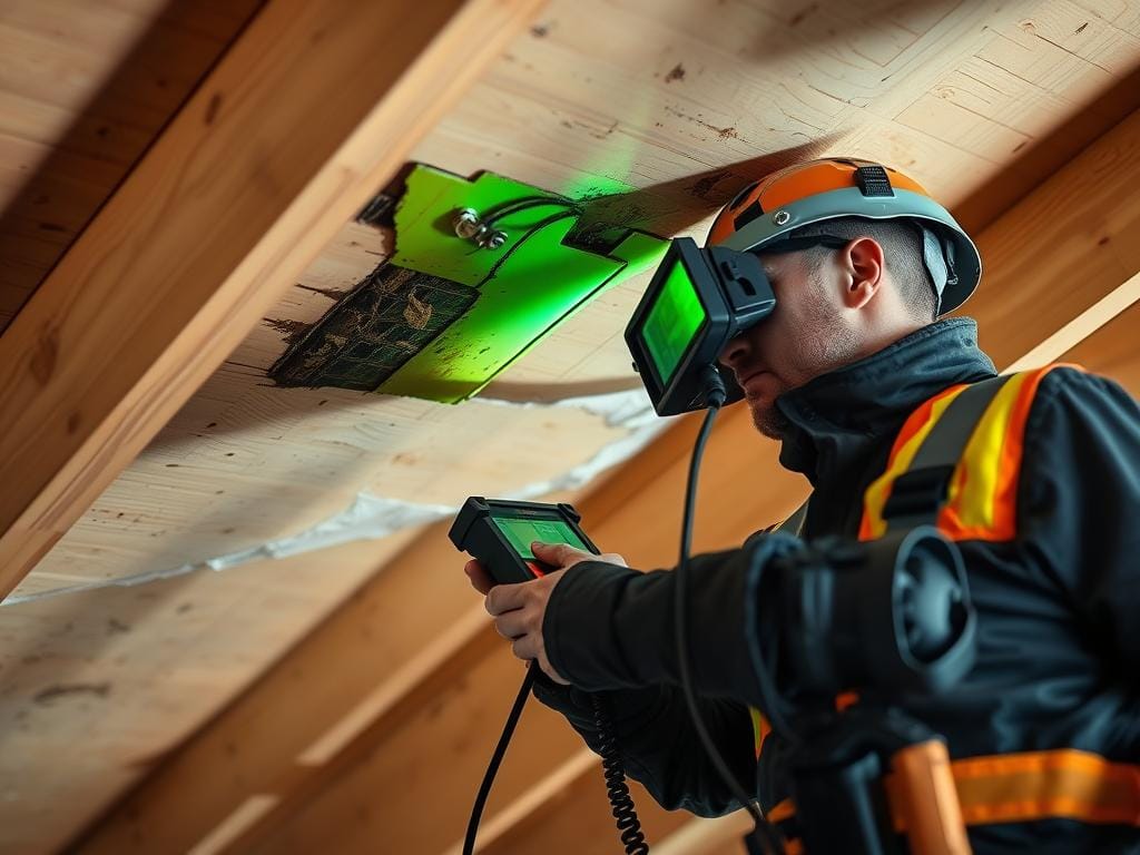 Advanced leak detection being performed on a Houston home