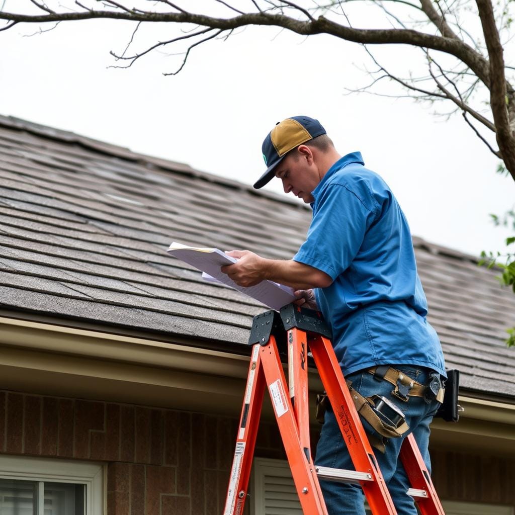 Detailed roof inspection being performed in Houston