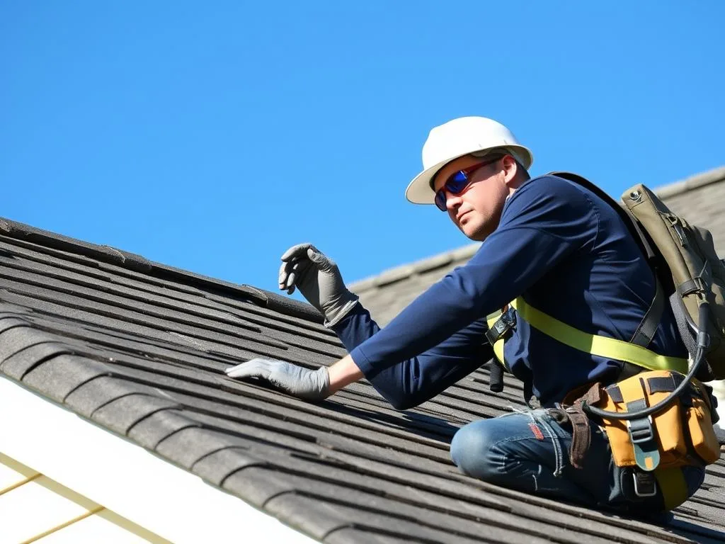 Harris County roofing professional inspecting a residential roof